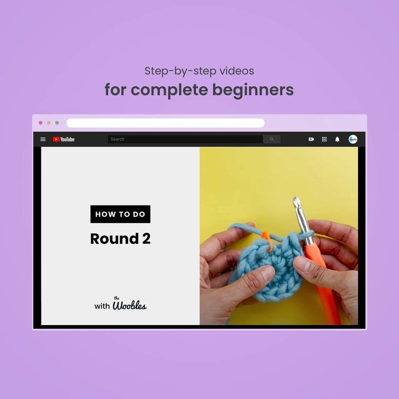 The Woobles Crochet Kit for Beginners - Easy Arts and Crafts Knitting & Crochet Animals Kit As Seen On Shark Tank - JoJo The Bunny - Image 4